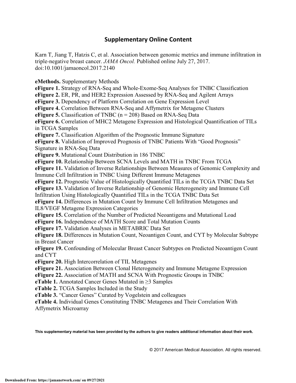 Association Between Genomic Metrics and Immune Infiltration in Triple-Negative Breast Cancer