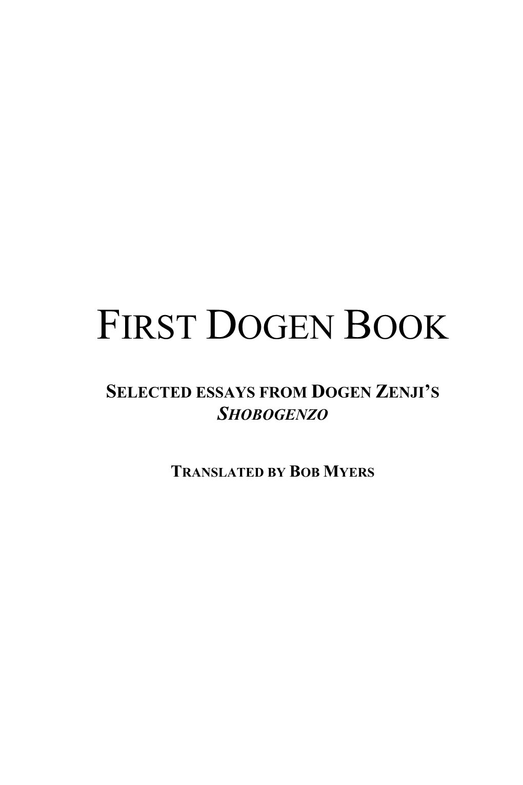 First Dogen Book