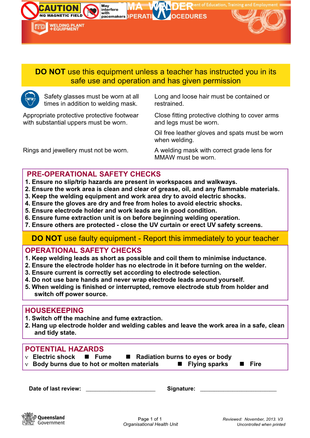 DETE - Safe Operating Procedure s1