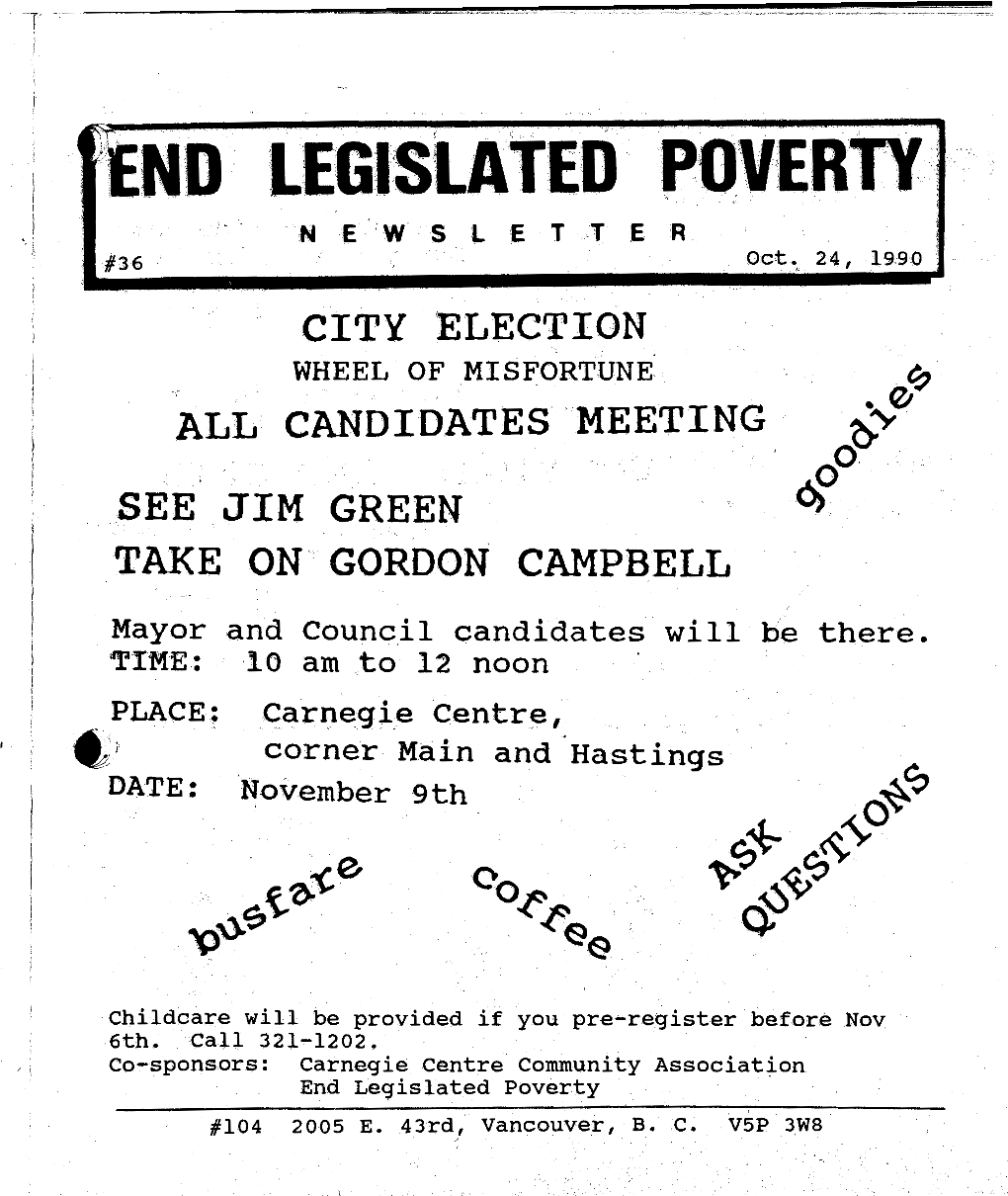 TAKE on GORDON CAMPBELL Mayor and Council Candidates Will Be There