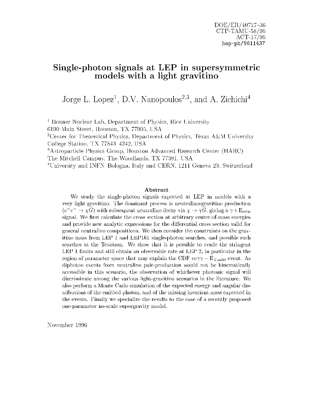 Single-Photon Signals at LEP in Supersymmetric Models with a Light