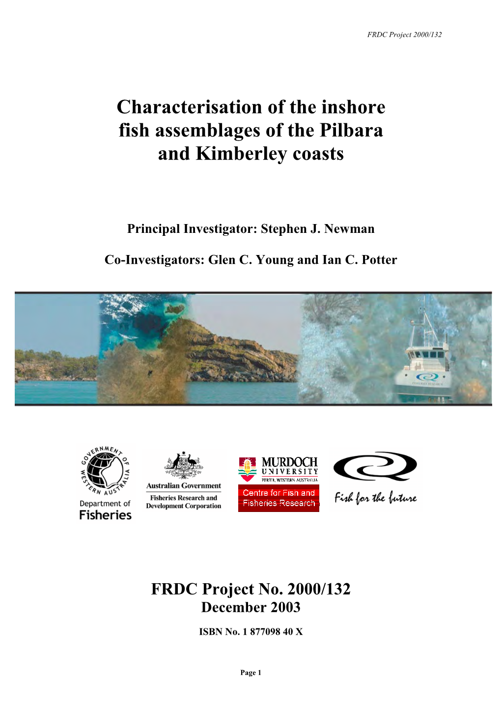 Characterisation of the Inshore Fish Assemblages of the Pilbara and Kimberley Coasts
