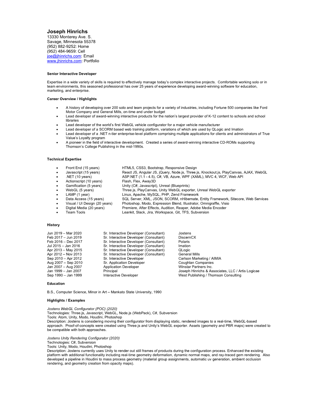 Joseph Hinrichs Resume.Pdf