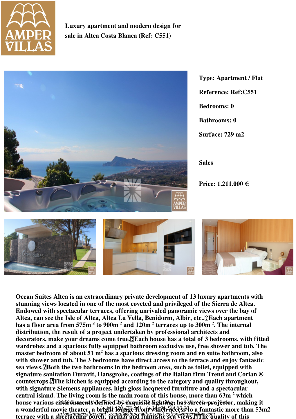 Luxury Apartment and Modern Design for Sale in Altea Costa Blanca (Ref: C551)