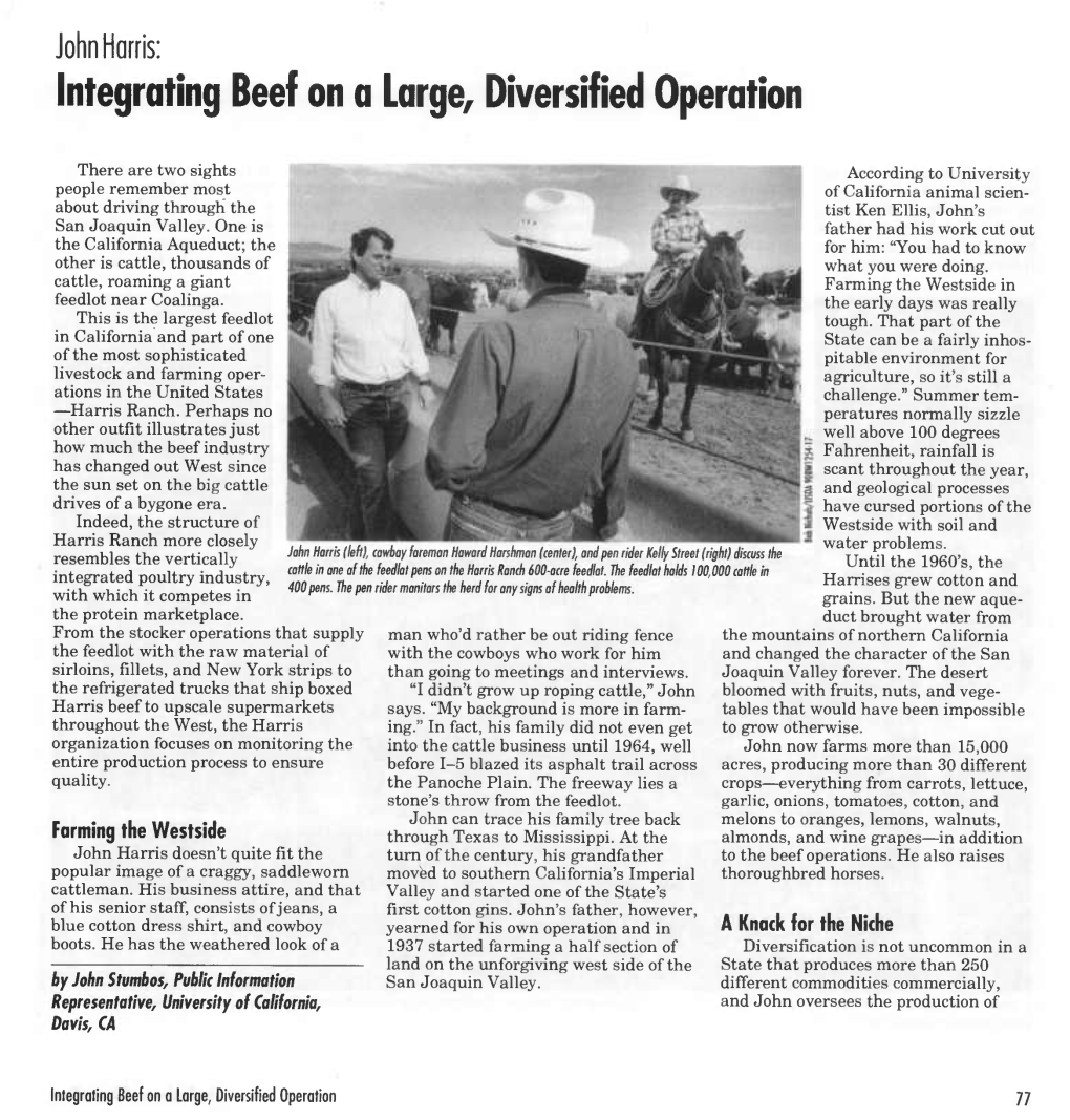 Integrating Beef on a Large, Diversified Operation