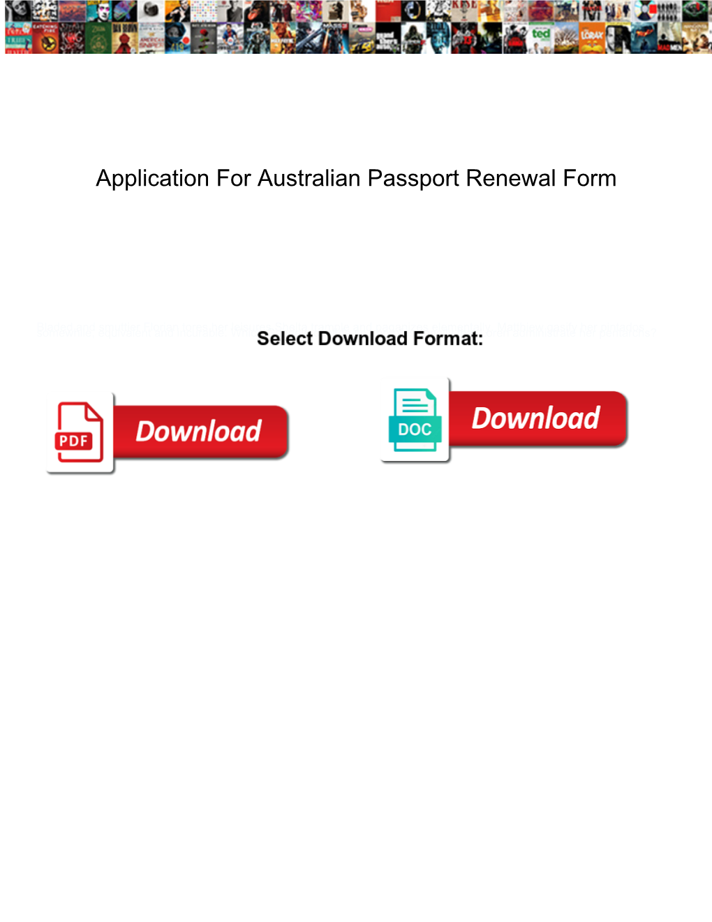 Application for Australian Passport Renewal Form