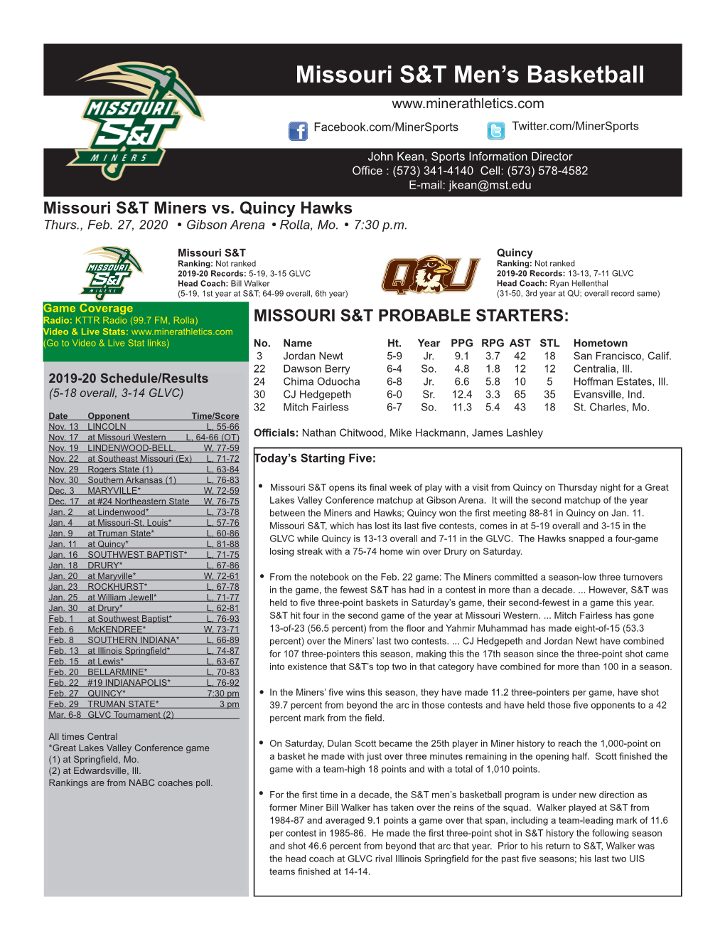 Missouri S&T Men's Basketball