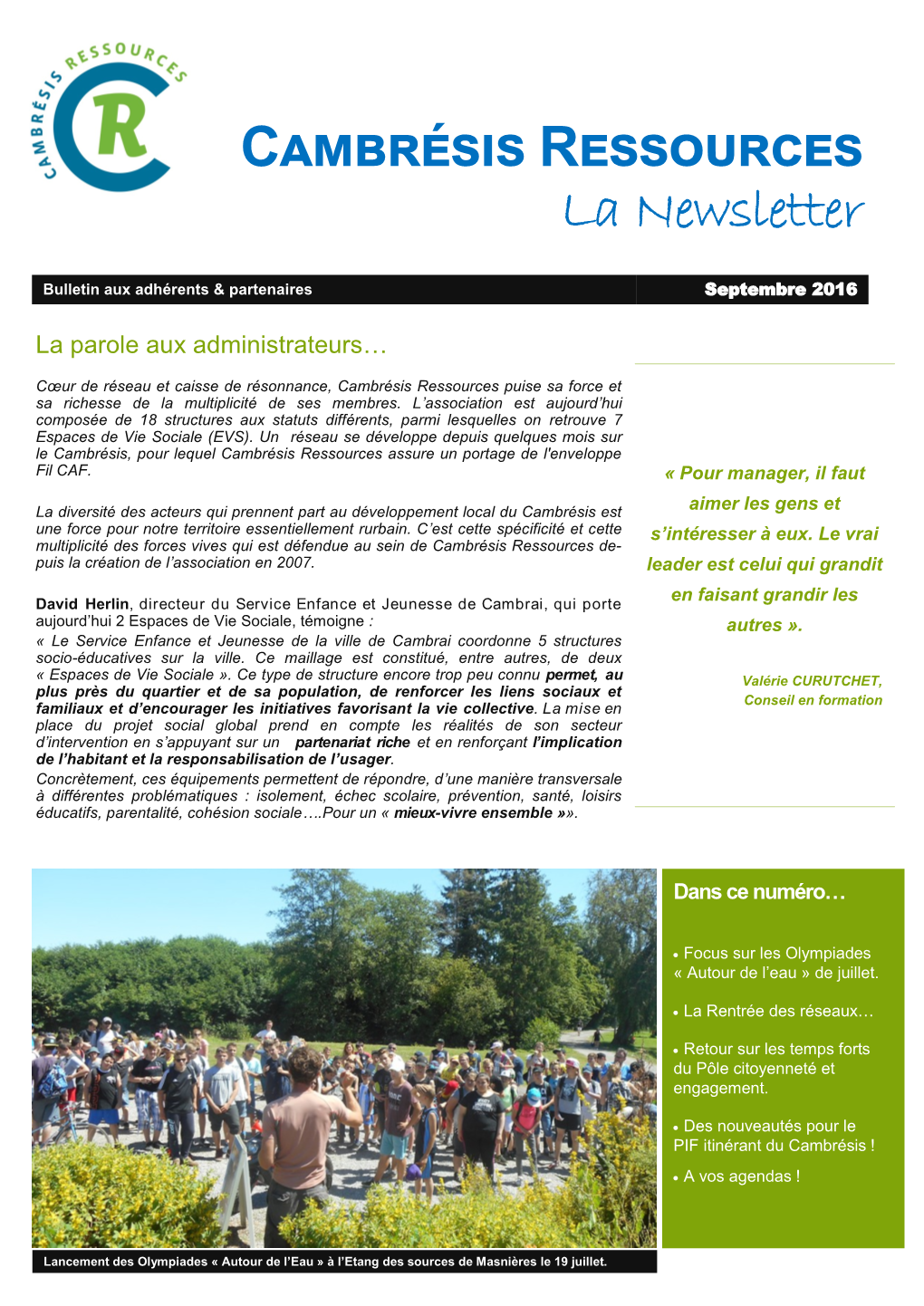 Cambrésis Ressources La Newsletter