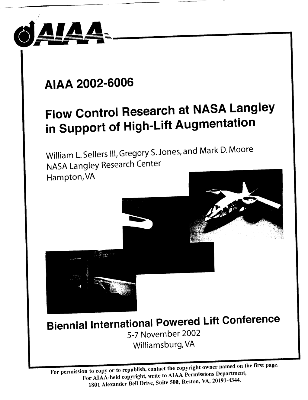 AIAA 2002-6006 Flow Control Research at NASA Langley In