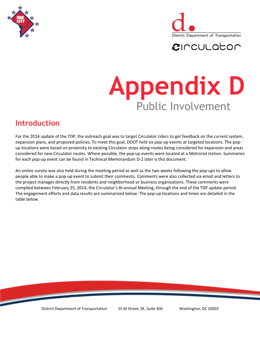 Appendix D Public Involvement