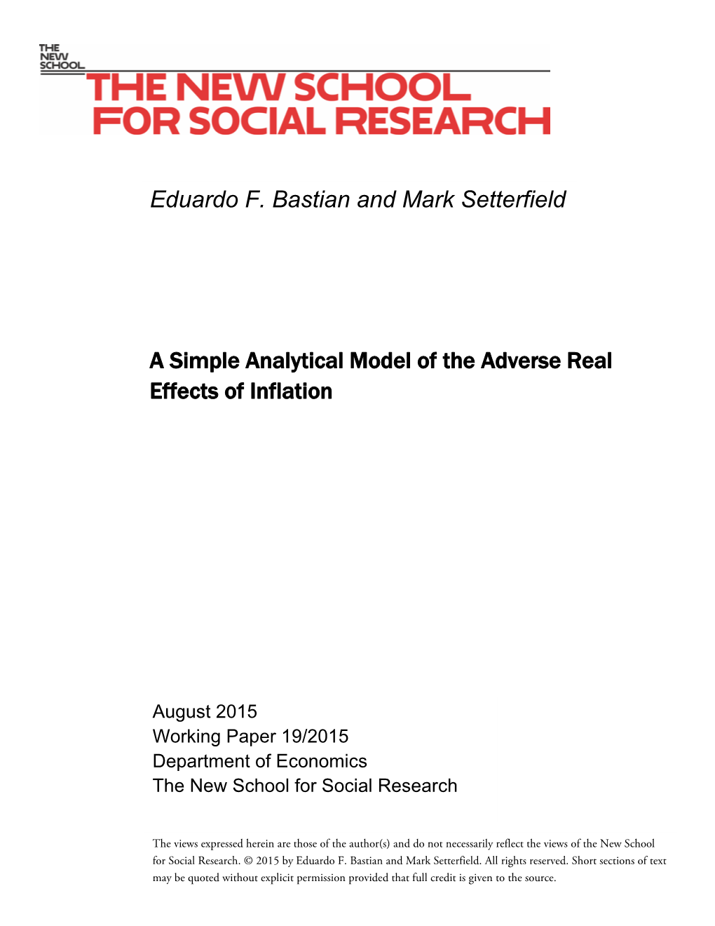 A Simple Analytical Model of the Adverse Effects of Inflation