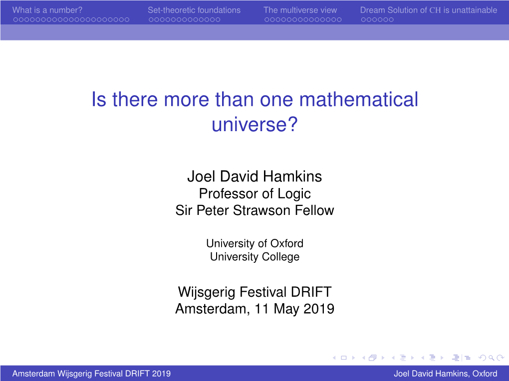 Is There More Than One Mathematical Universe?