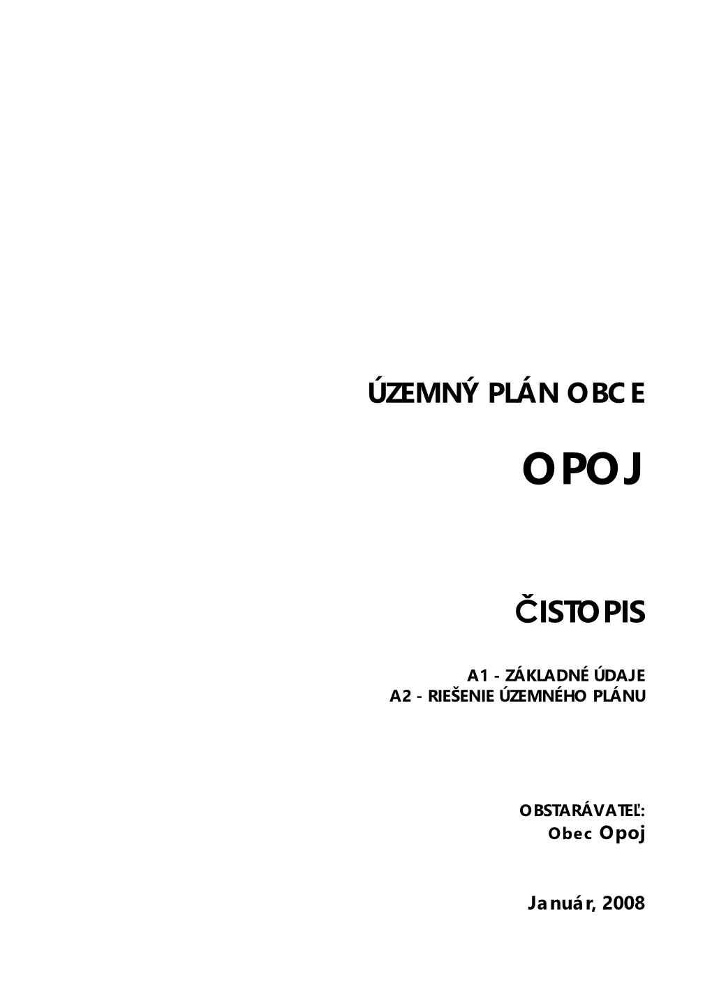 Územný Plán Obce Opoj