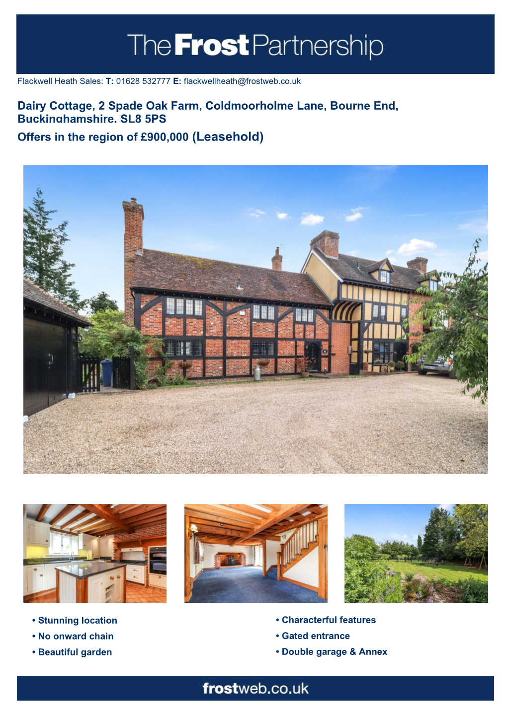 Dairy Cottage, 2 Spade Oak Farm, Coldmoorholme Lane, Bourne End, Buckinghamshire, SL8 5PS Offers in the Region of £900,000 (Leasehold)