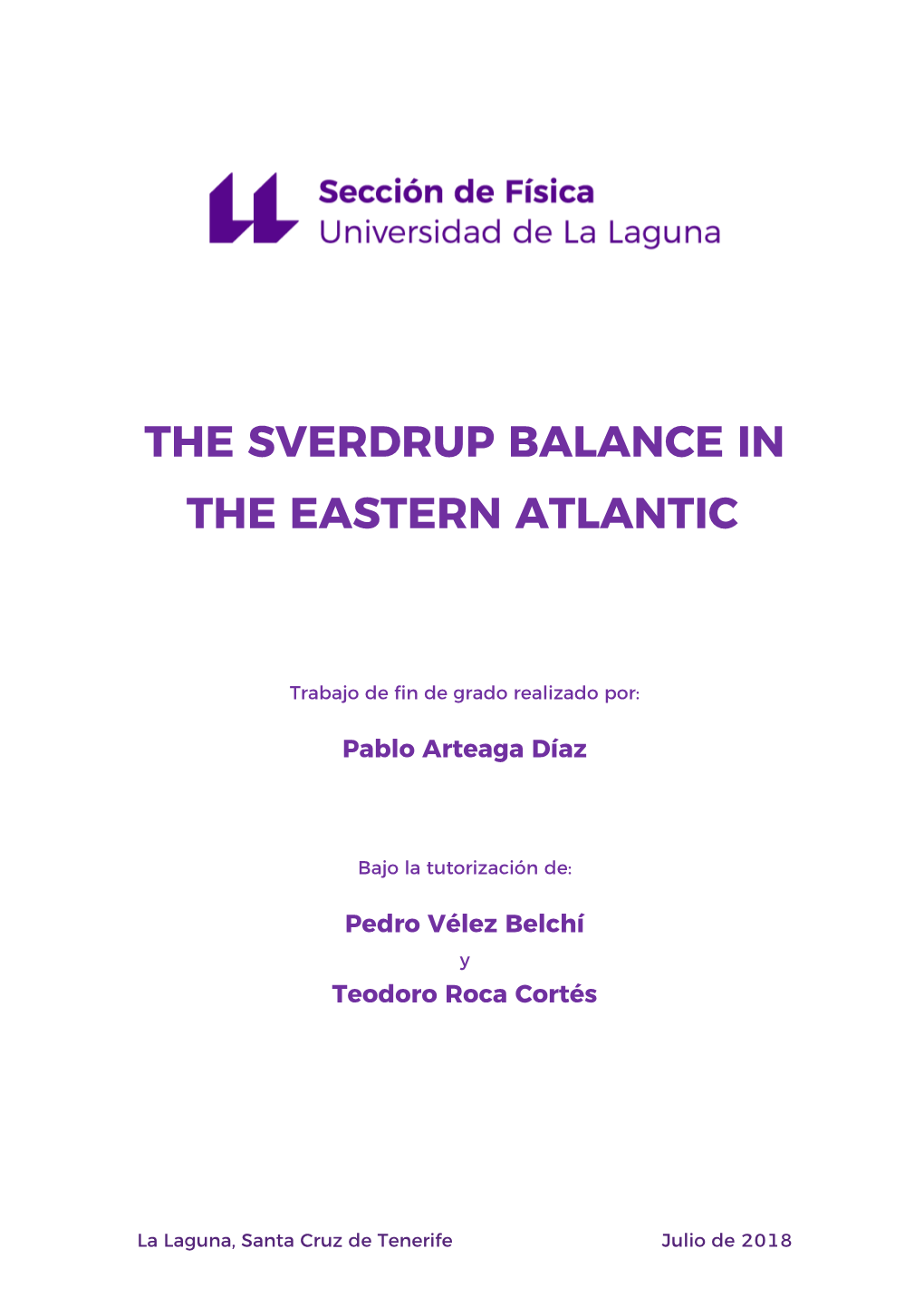 The Sverdrup Balance in the Eastern Atlantic