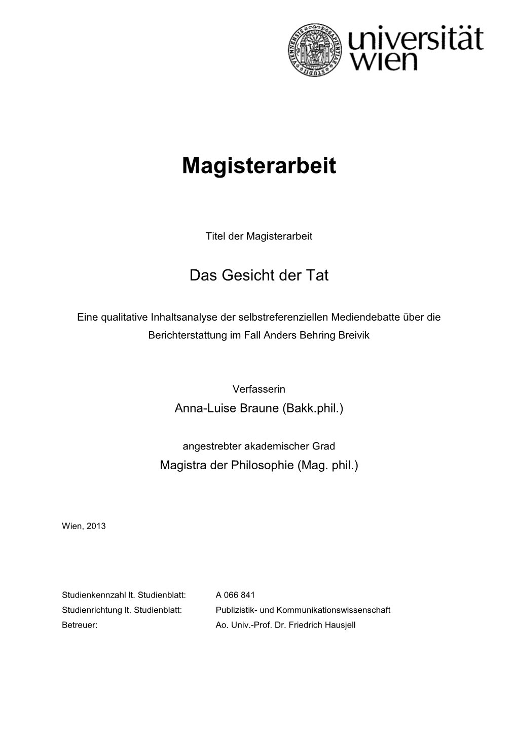 Magisterarbeit