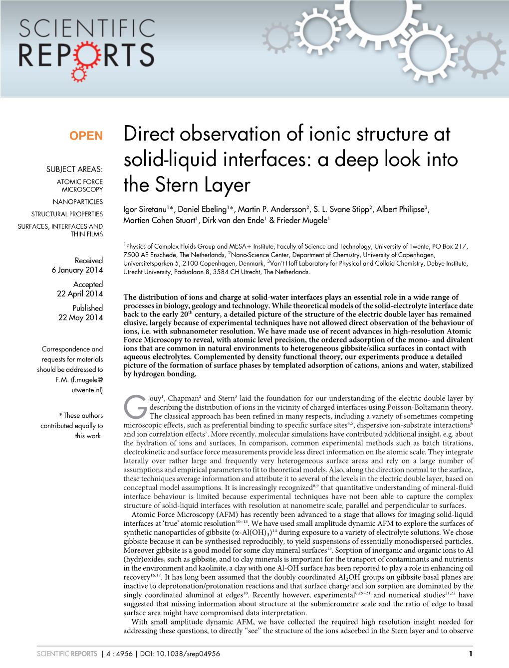 Direct Observation of Ionic Structure at Solid-Liquid Interfaces: a Deep Look