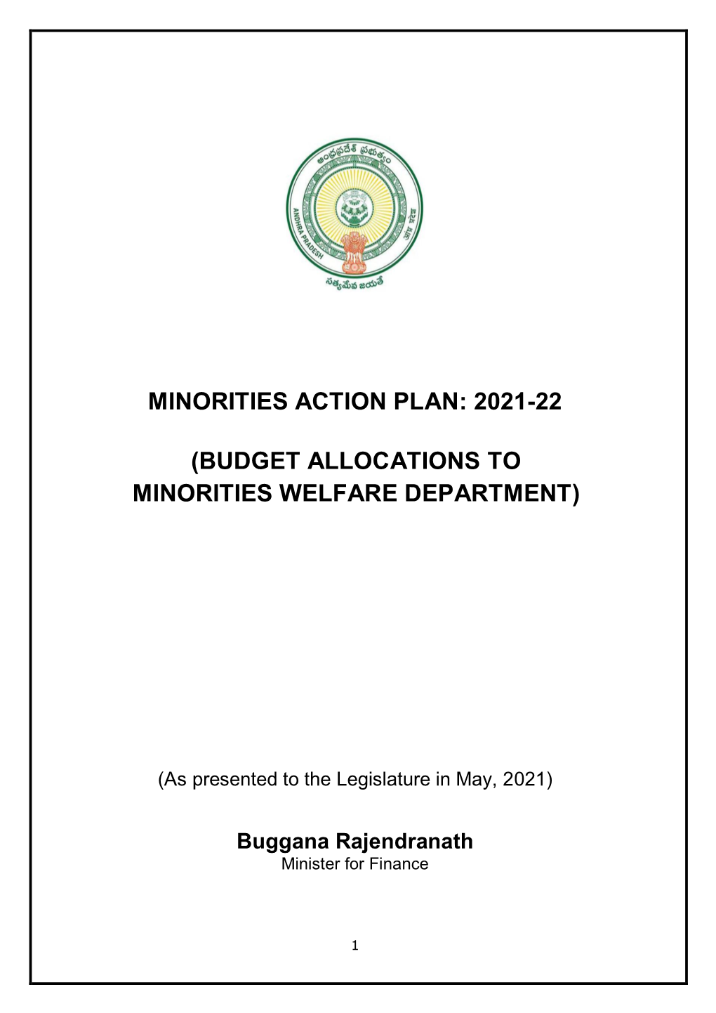 Budget Allocations to Minorities Welfare Department)