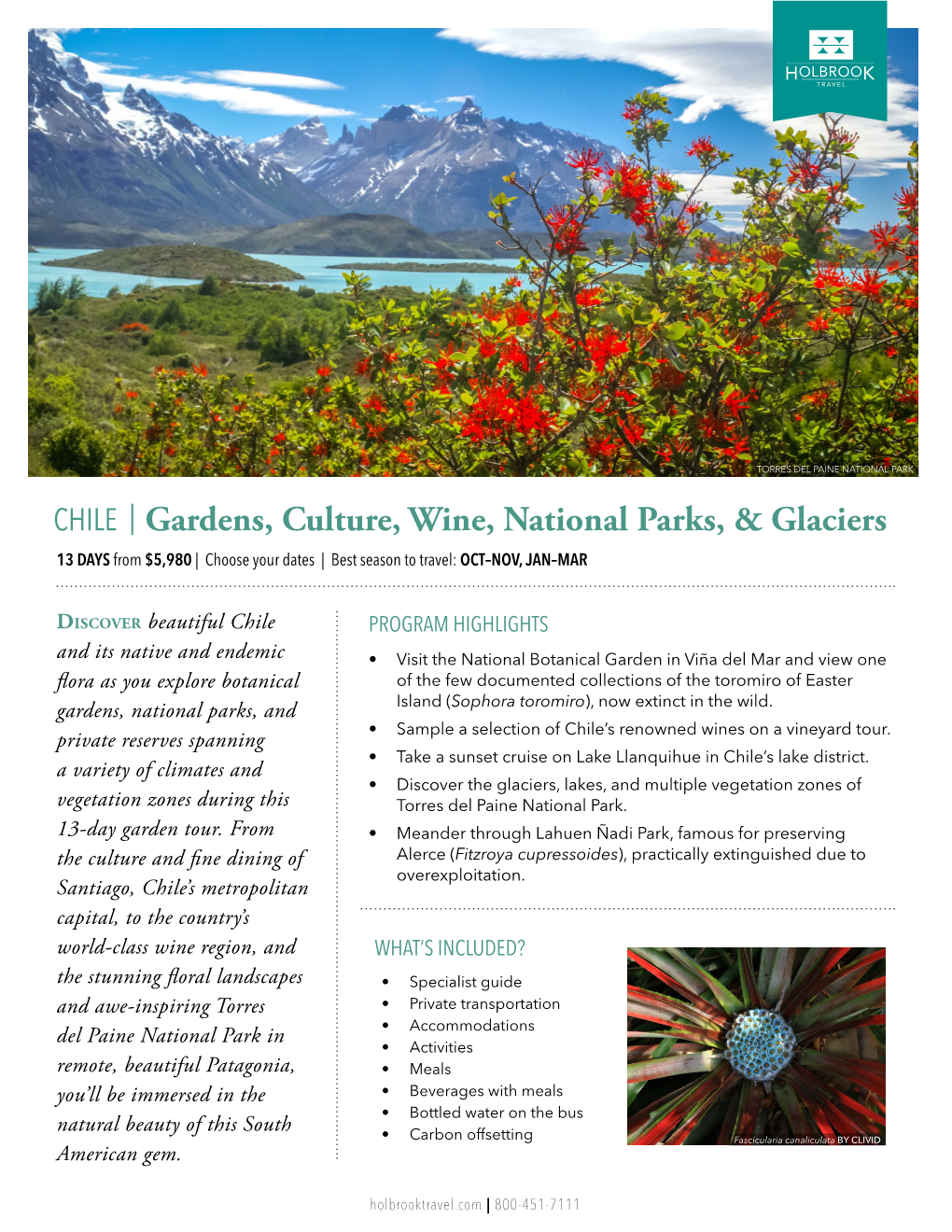 Chile | Gardens, Culture, Wine, National Parks, & Glaciers