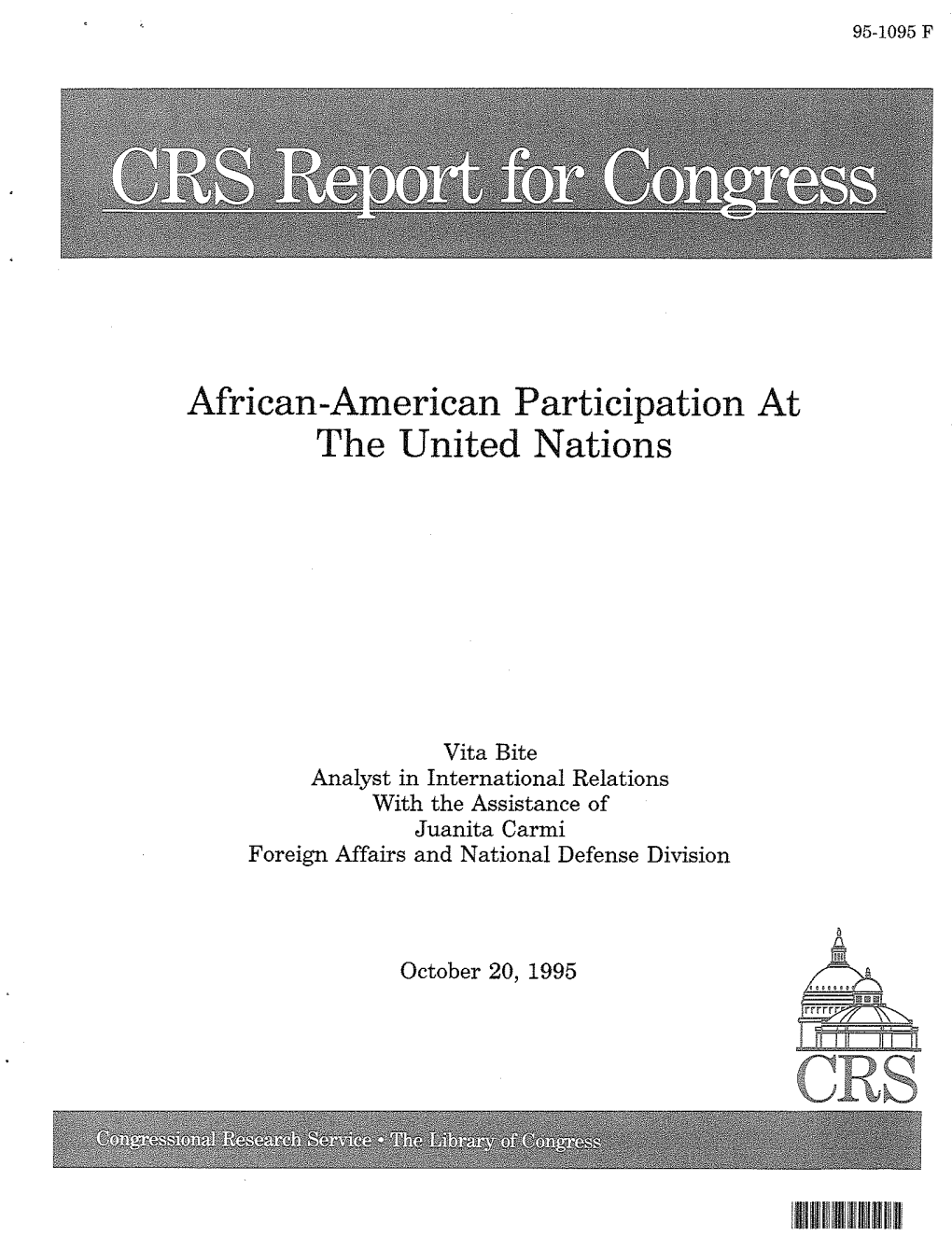 African-American Participation at the United Nations