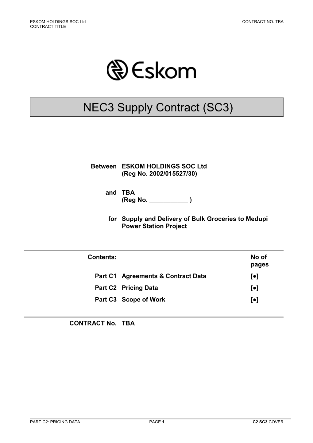 C0 SC3 Contract Cover Pages