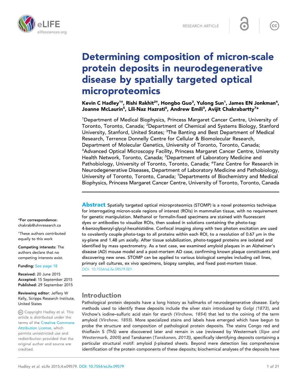 Determining Composition of Micron-Scale Protein Deposits in Neurodegenerative Disease by Spatially Targeted Optical Microproteom