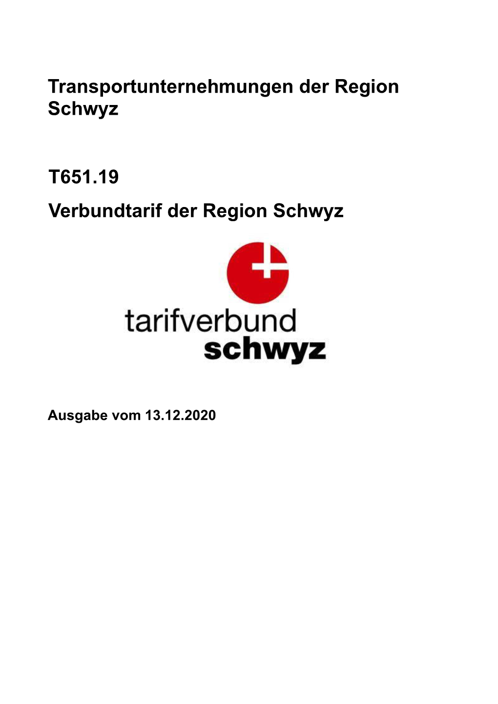 Transportunternehmungen Der Region Schwyz T651.19