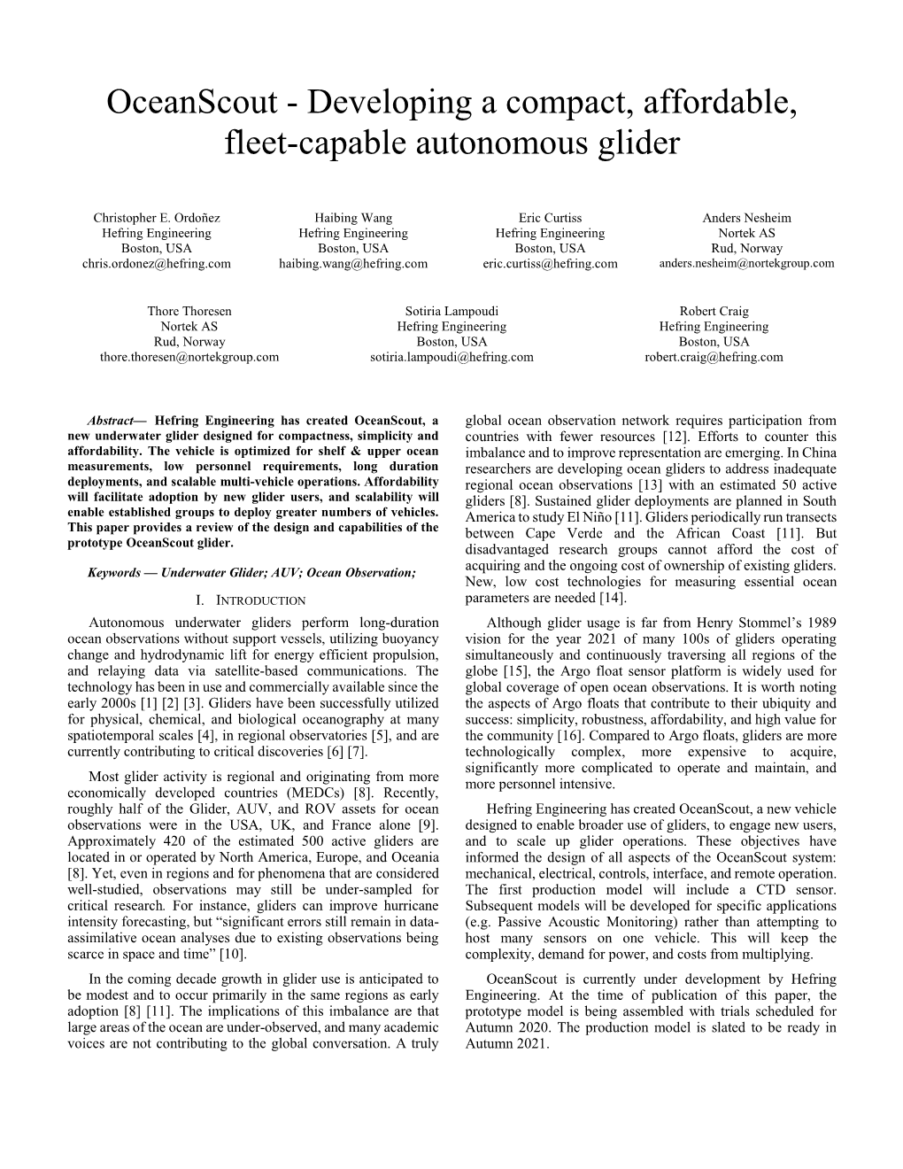 Developing a Compact, Affordable, Fleet-Capable Autonomous Glider