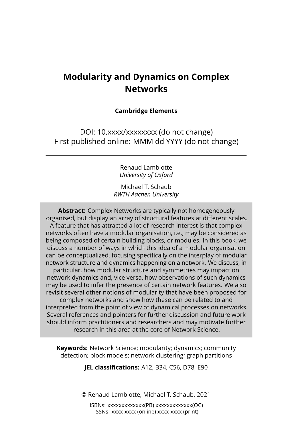 Modularity and Dynamics on Complex Networks