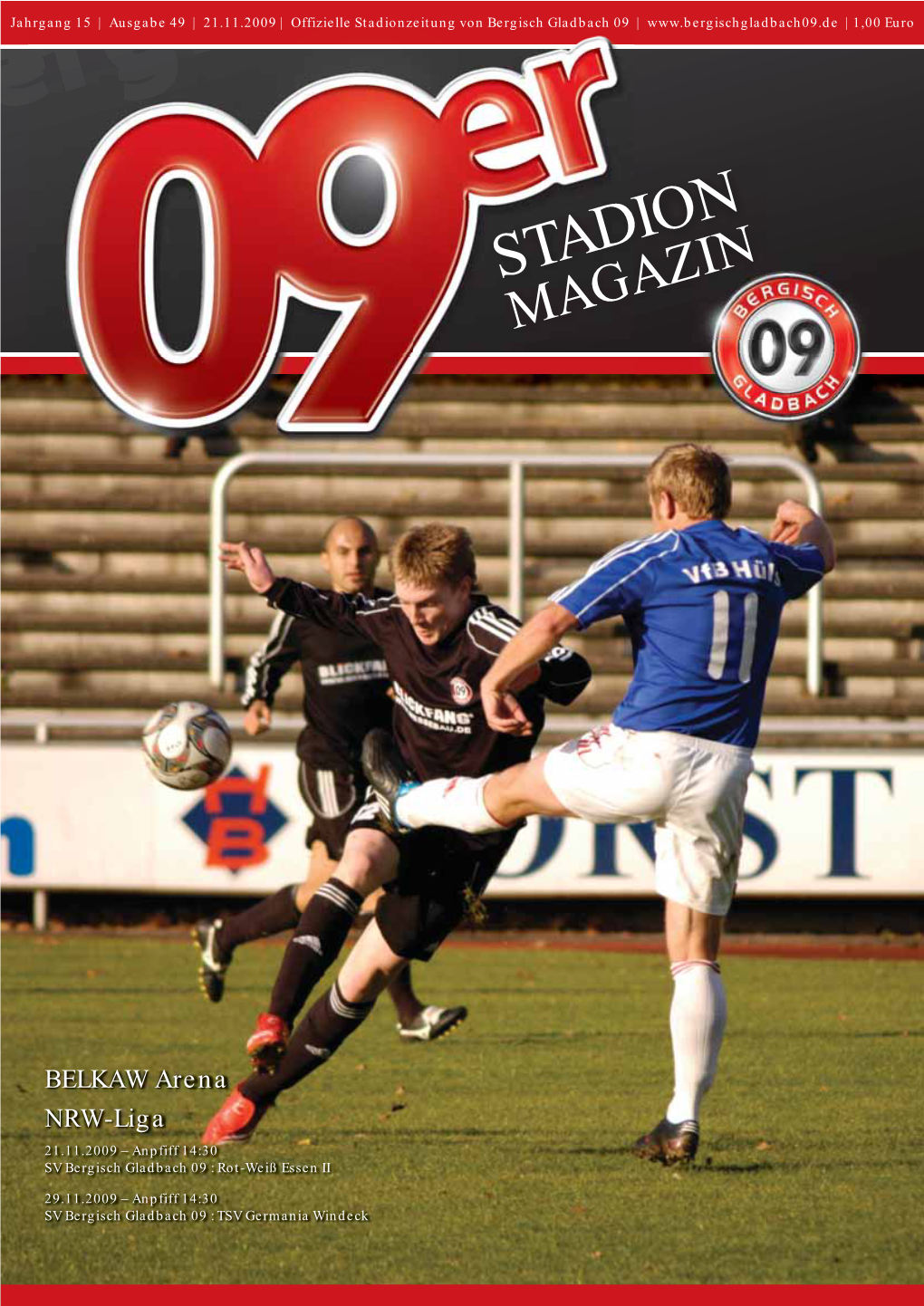 Stadionzeitung G Von Bergisch G Gladbach 09 | | 1,00 Euro
