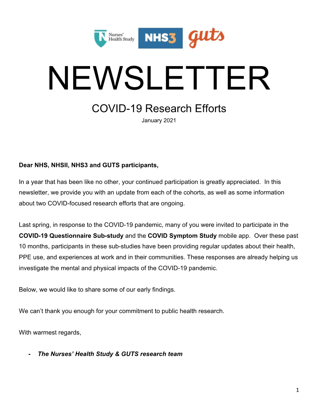 COVID Newsletter 2021