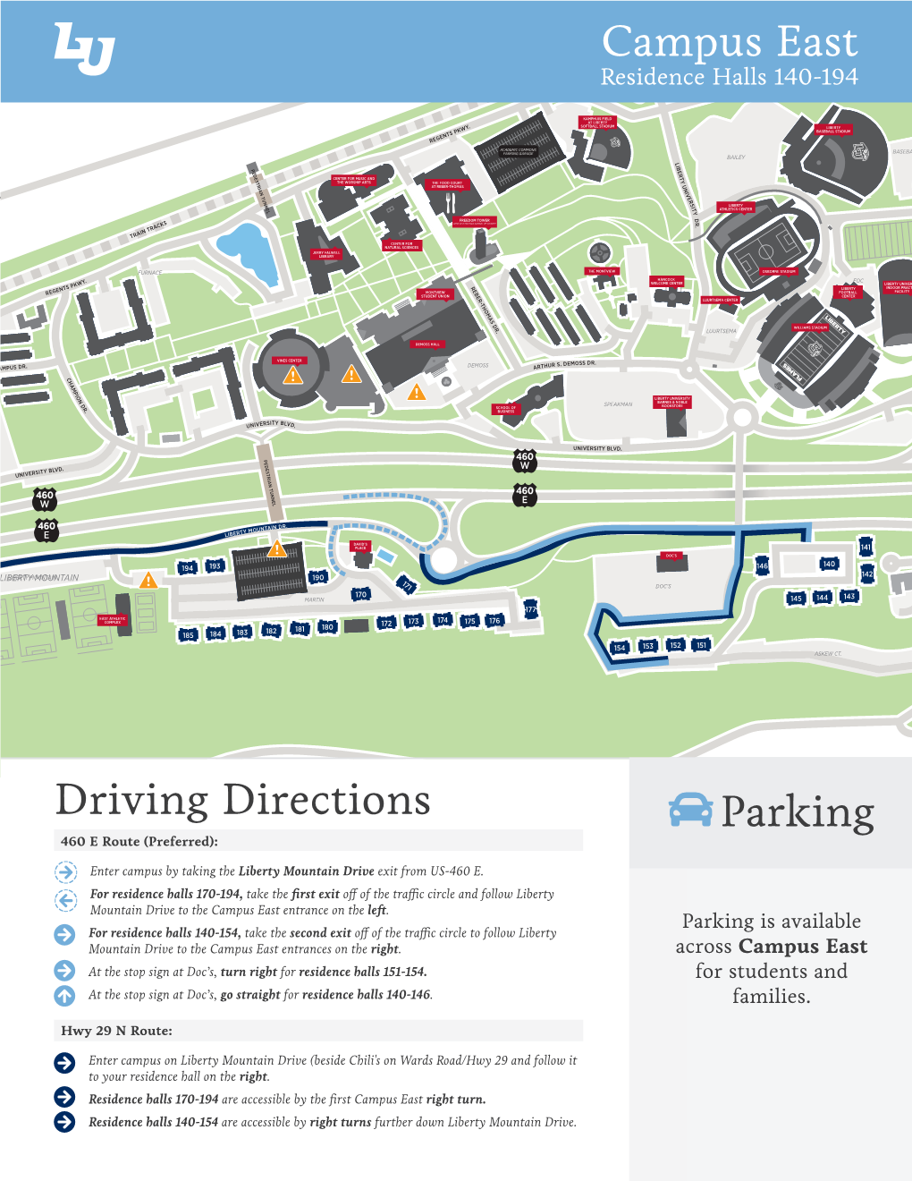 Campus East Driving Directions Parking