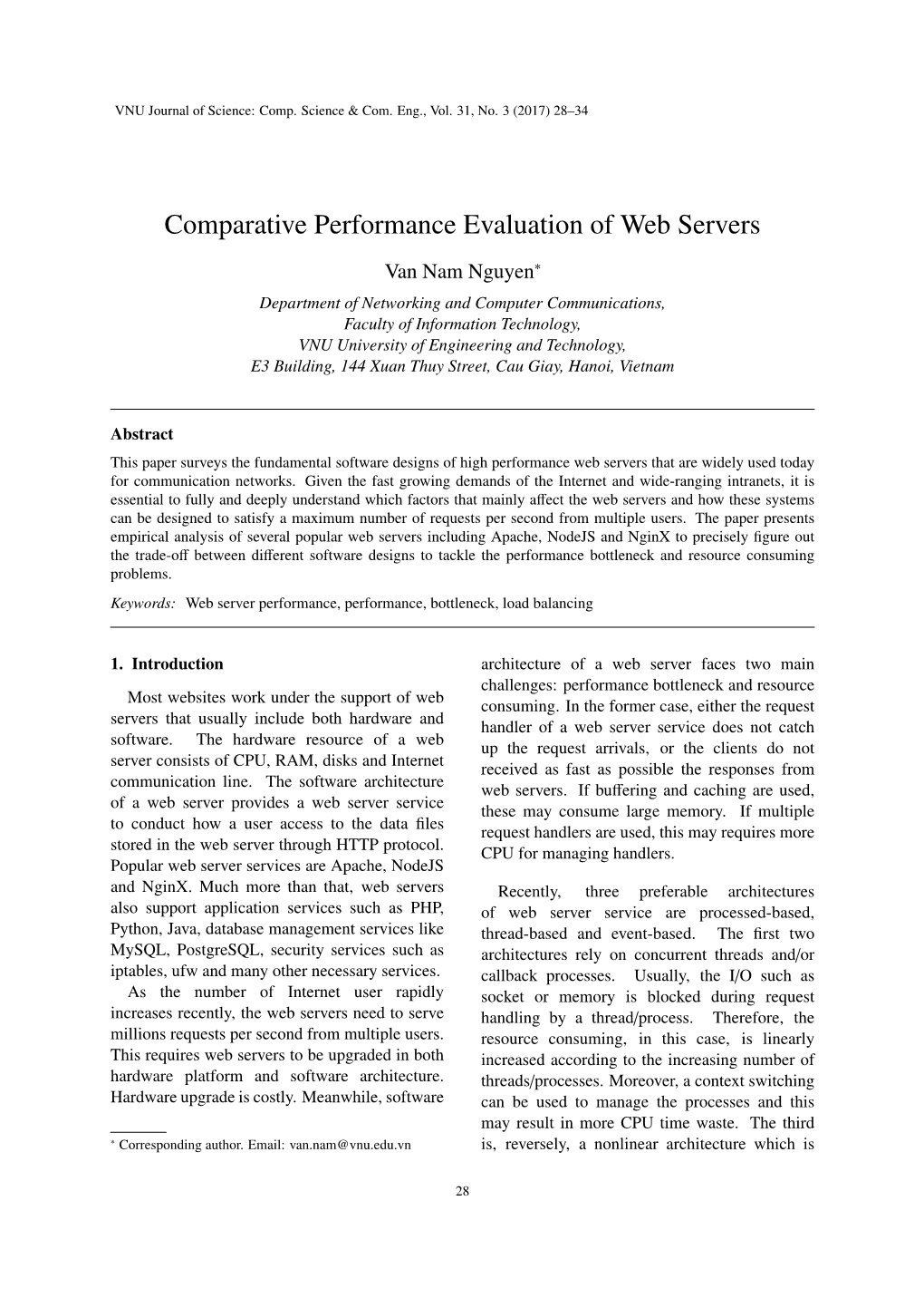 Comparative Performance Evaluation of Web Servers