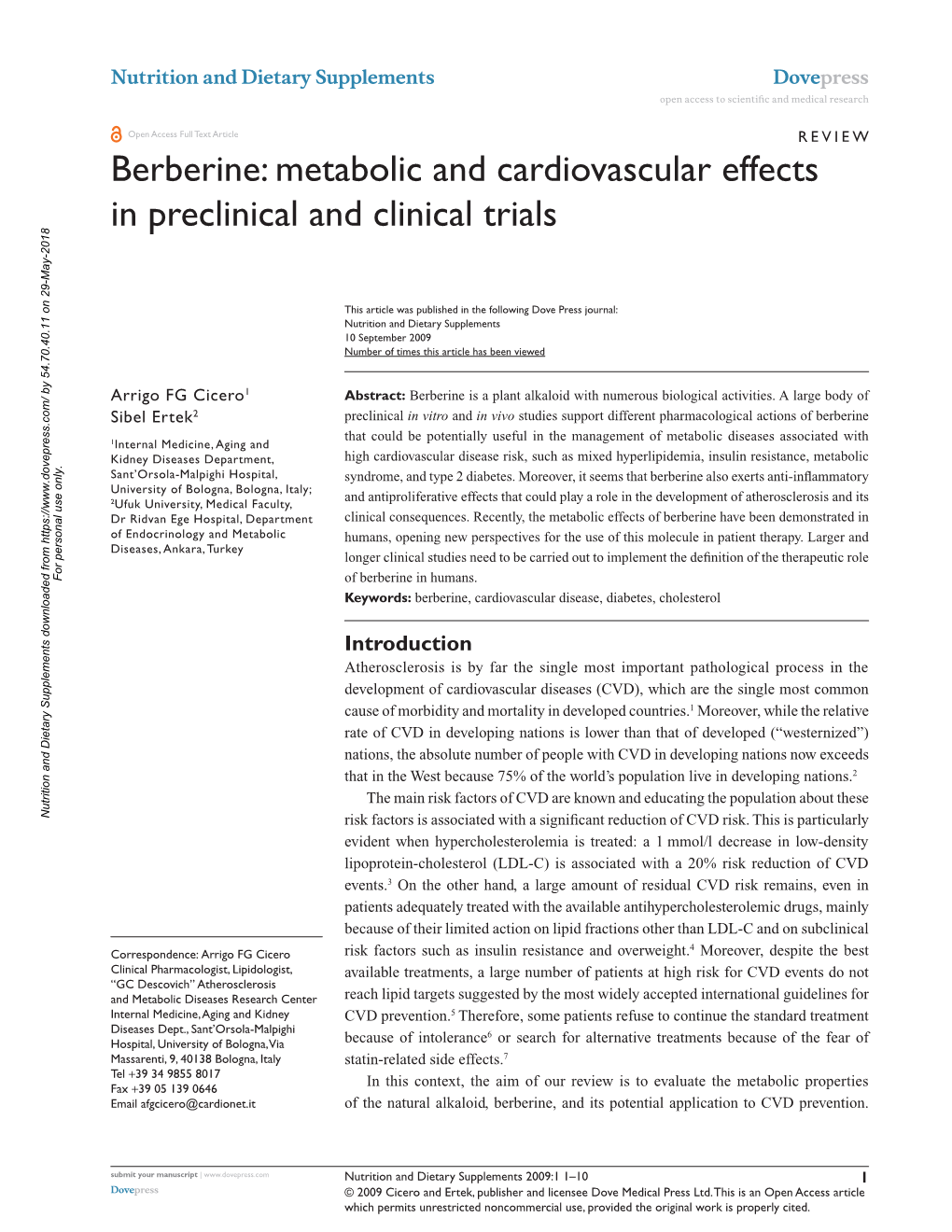 NDS-6084-Metabolic and Cardiovascular Effects of Berberine