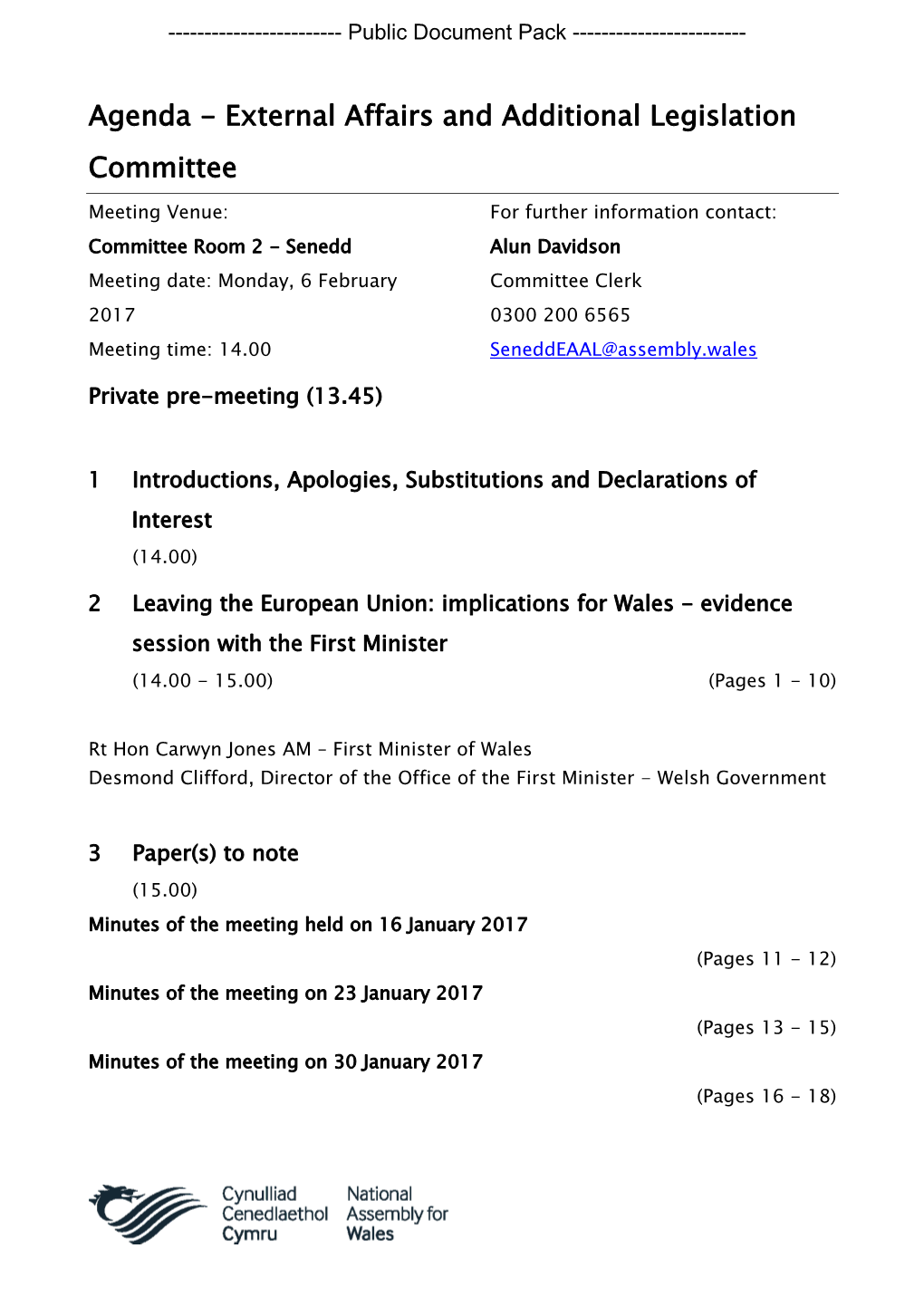 (Public Pack)Agenda Document for External Affairs and Additional