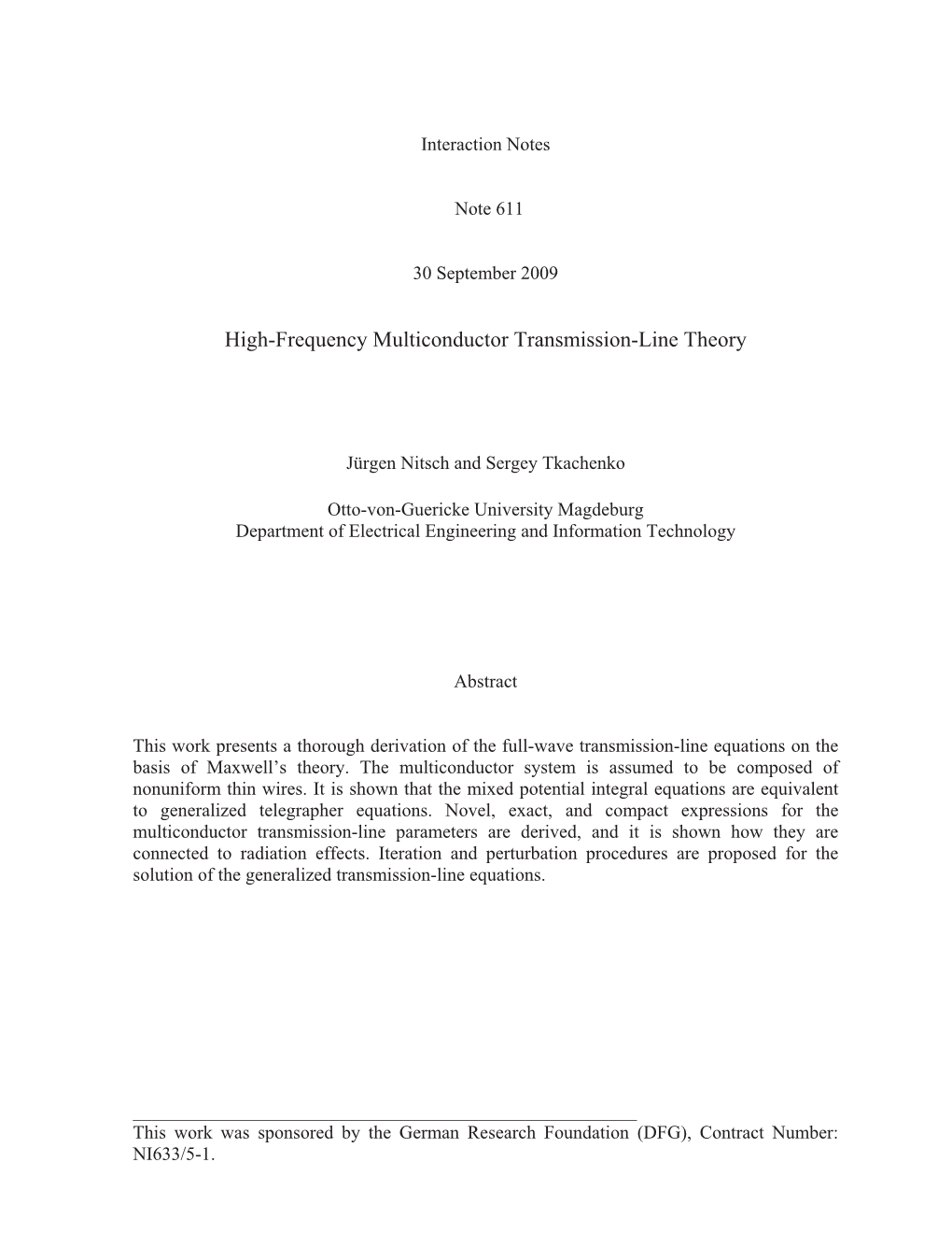 High-Frequency Multiconductor Transmission-Line Theory