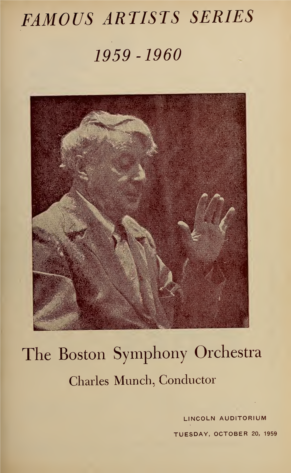 Boston Symphony Orchestra Concert Programs, Season 79, 1959-1960