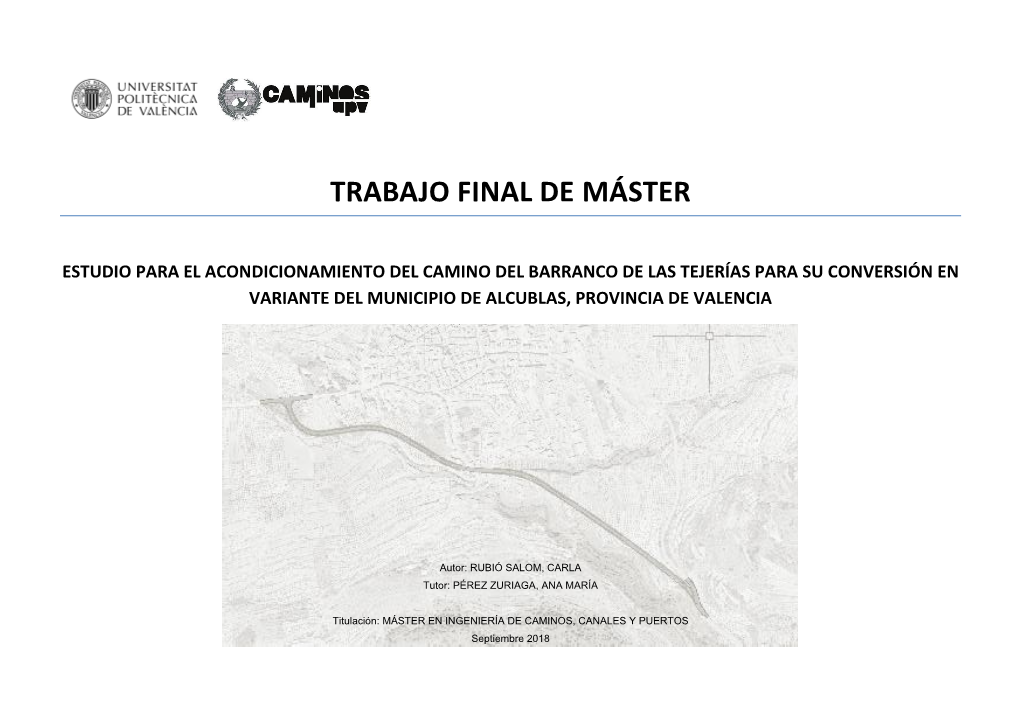 Trabajo Final De Máster Estudio Para El Acondicionamiento Del