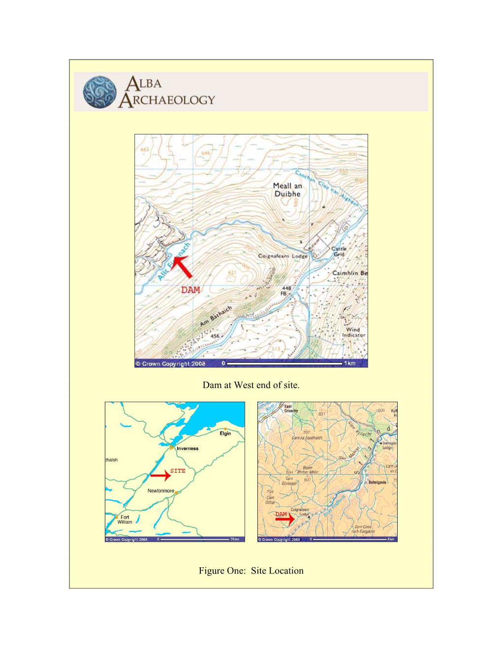 Dam at West End of Site. Figure One: Site Location