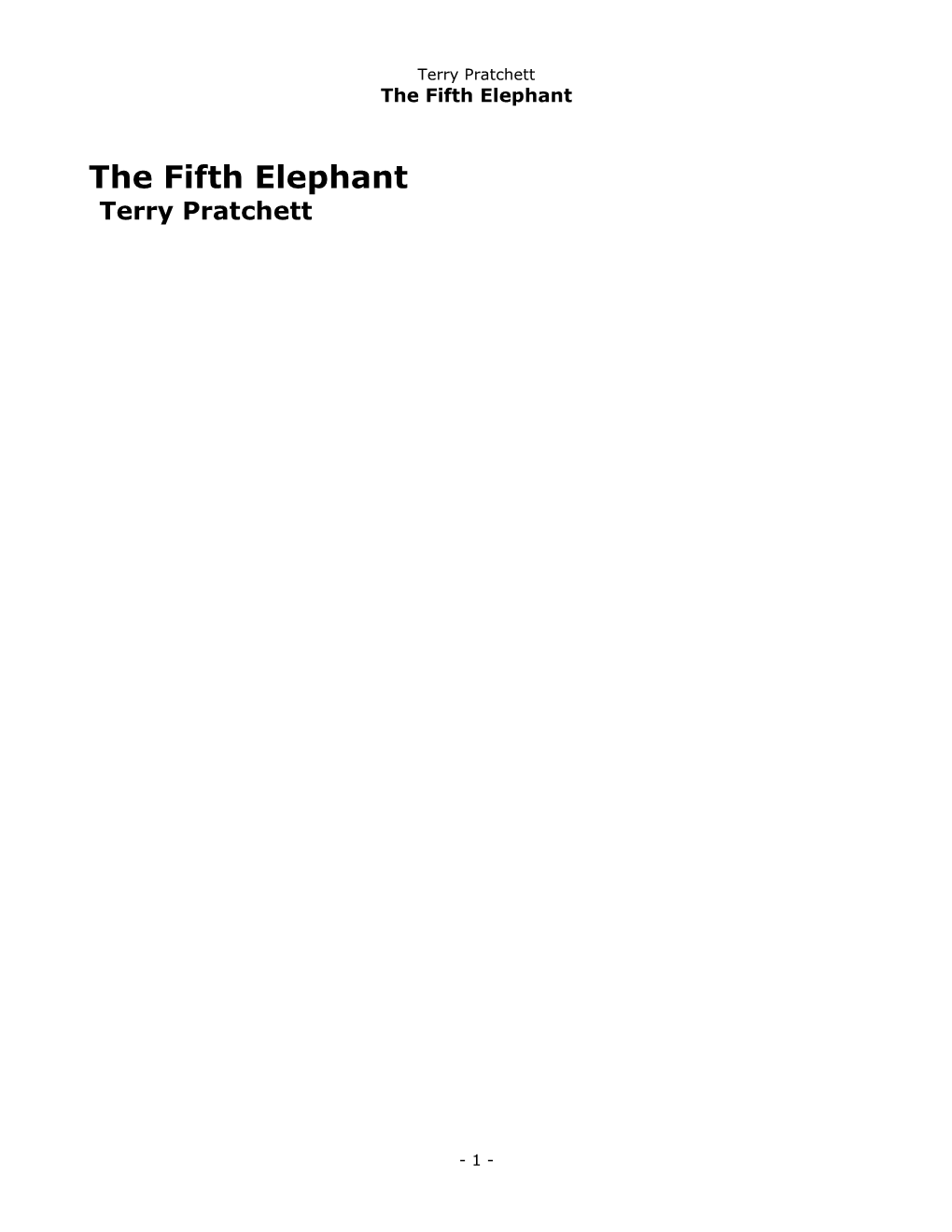 The Fifth Elephant