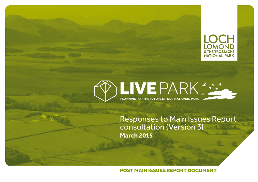 Responses to Main Issues Report Consultation (Version 3) March 2015