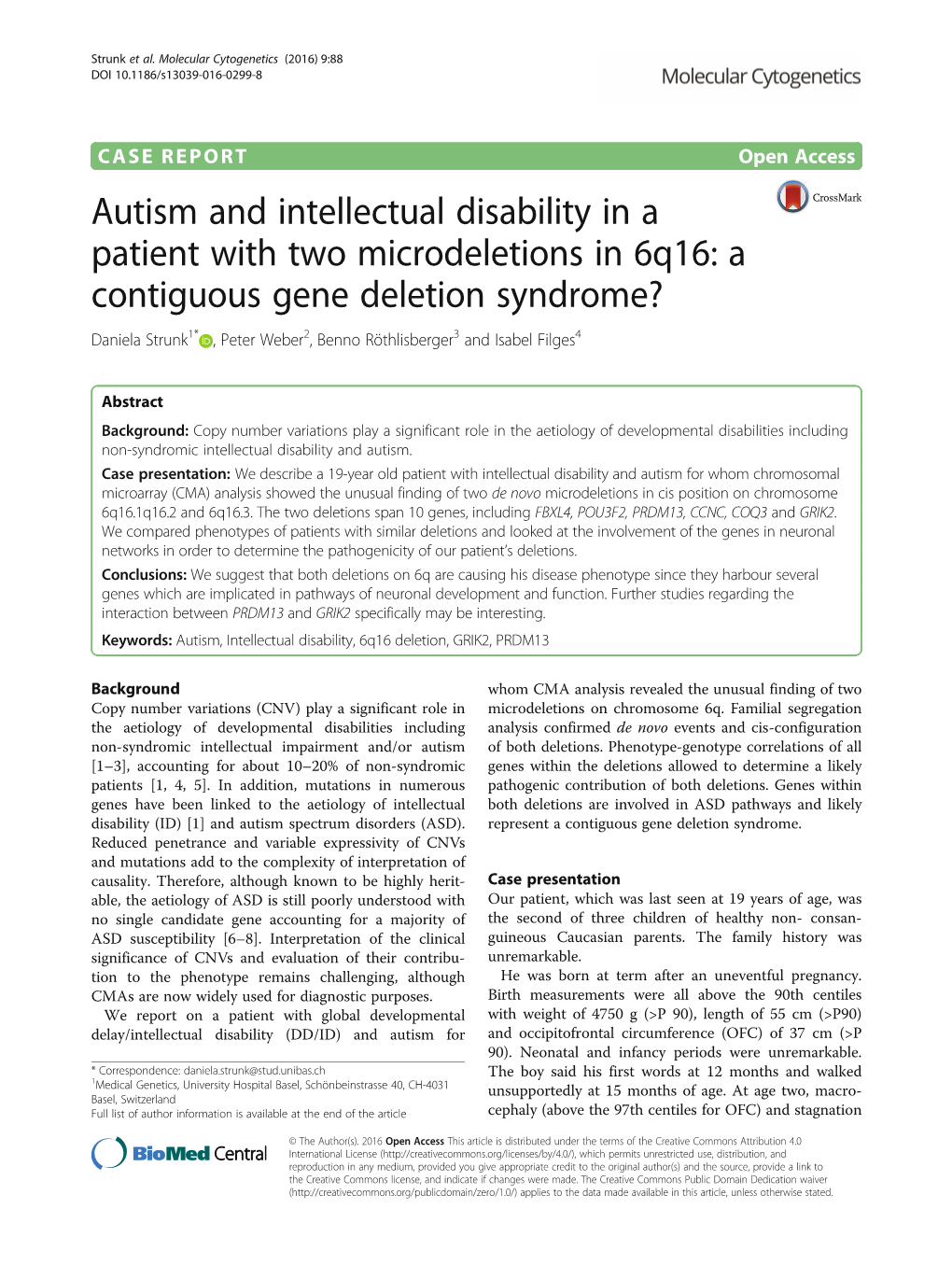 Autism and Intellectual Disability in a Patient