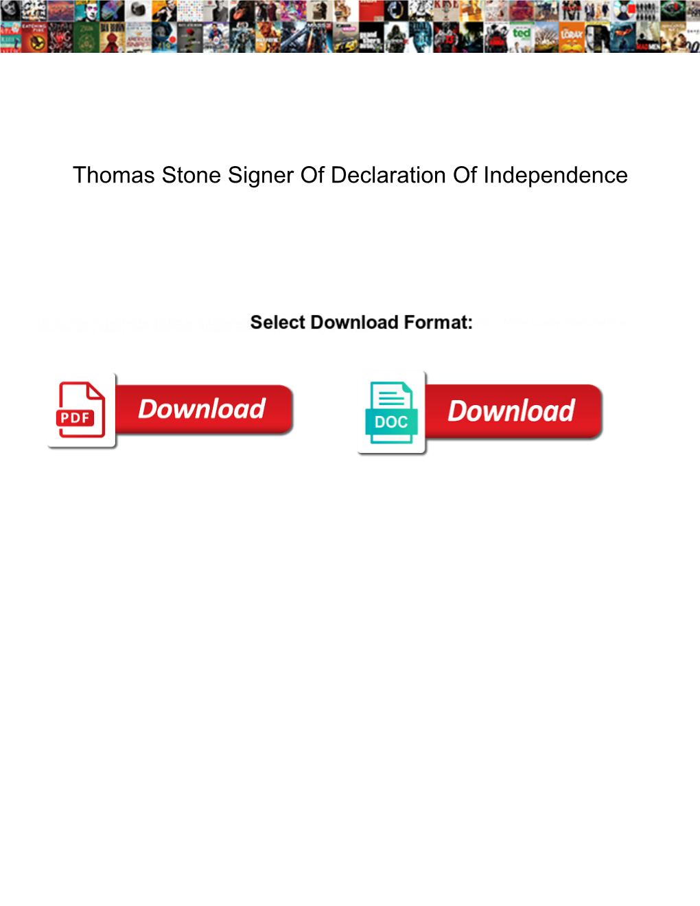 Thomas Stone Signer of Declaration of Independence