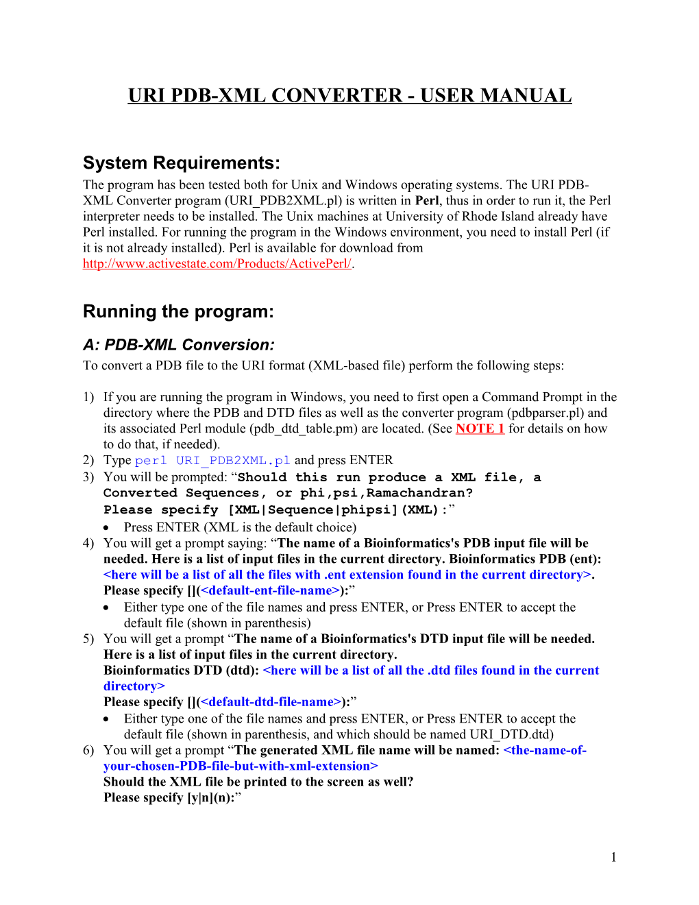 Pdb-Uri Converter User Manual