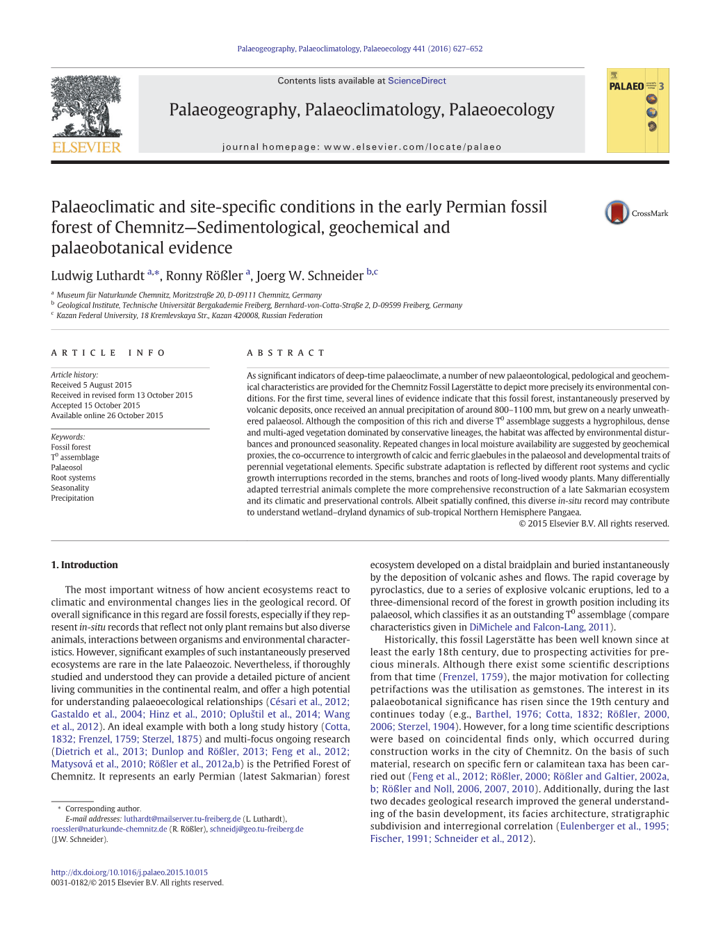 Palaeogeography, Palaeoclimatology, Palaeoecology 441 (2016) 627–652