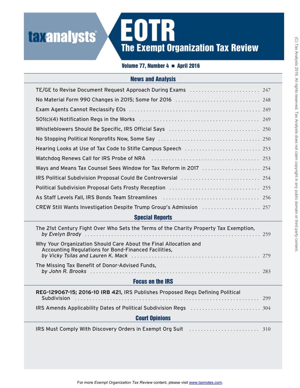 News and Analysis Special Reports Focus on the IRS Court Opinions