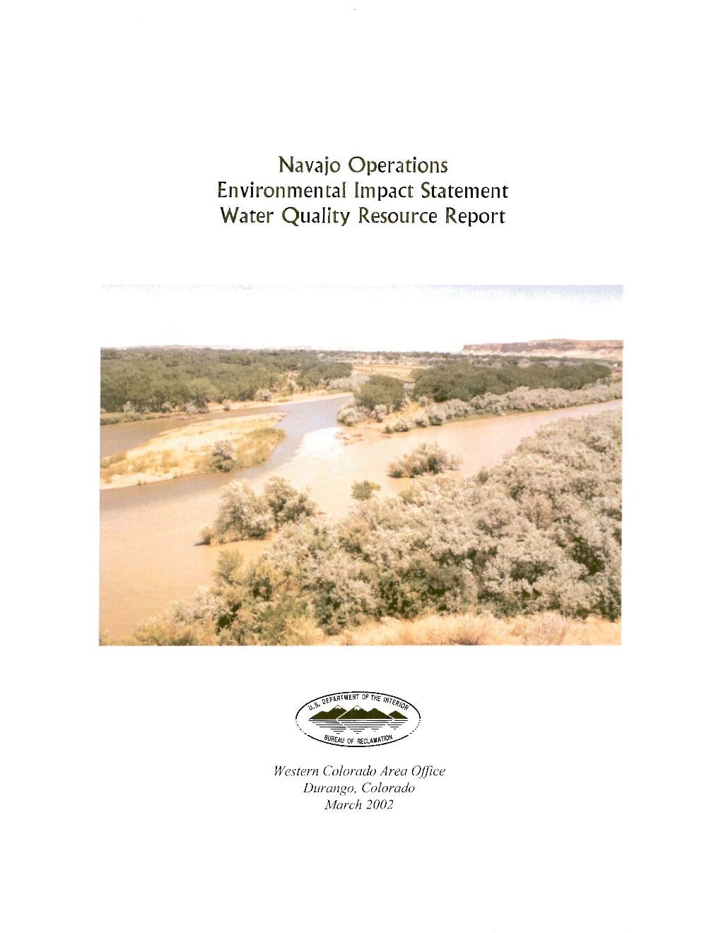 Navajo Operations Environmental Impact Statement Water Quality Report