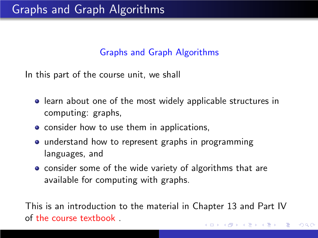 Graphs and Graph Algorithms