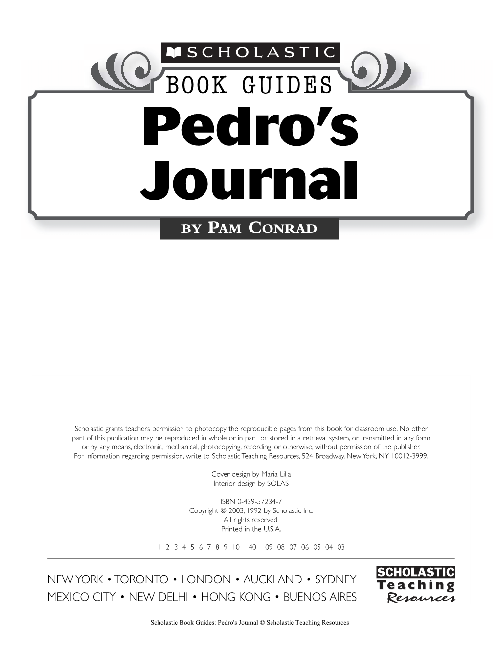 BOOK GUIDES Pedro’S Journal