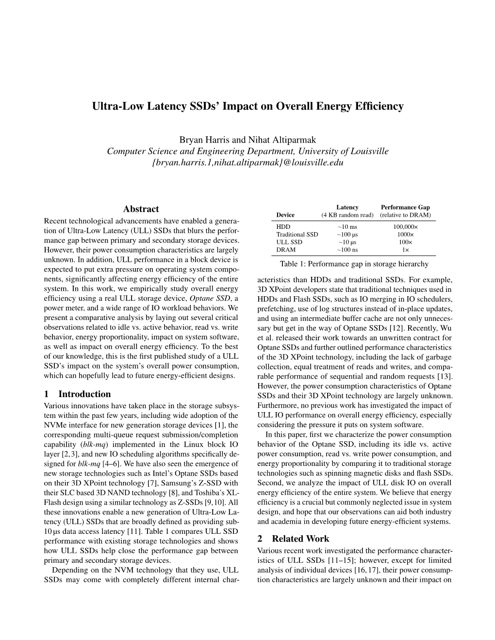 Ultra-Low Latency Ssds' Impact on Overall Energy Efficiency
